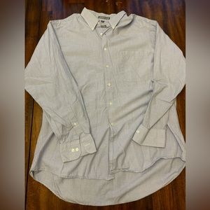 Geoffrey Beene men’s blue button down dress shirt 17 34/35